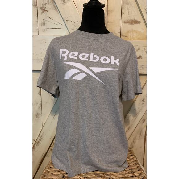 Reebok Active Training Grey T-Shirt Women's White Logo Size XS New - Picture 1 of 4